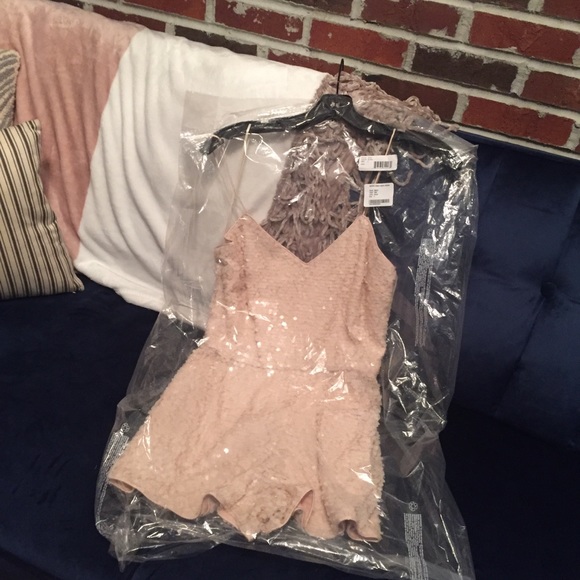 Jay Godfrey Blush Sequin Romper - Picture 4 of 4